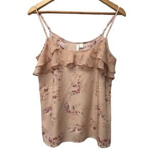 Lauren Conrad Top Womens Small Flounce Orange Red Blue Ruffles